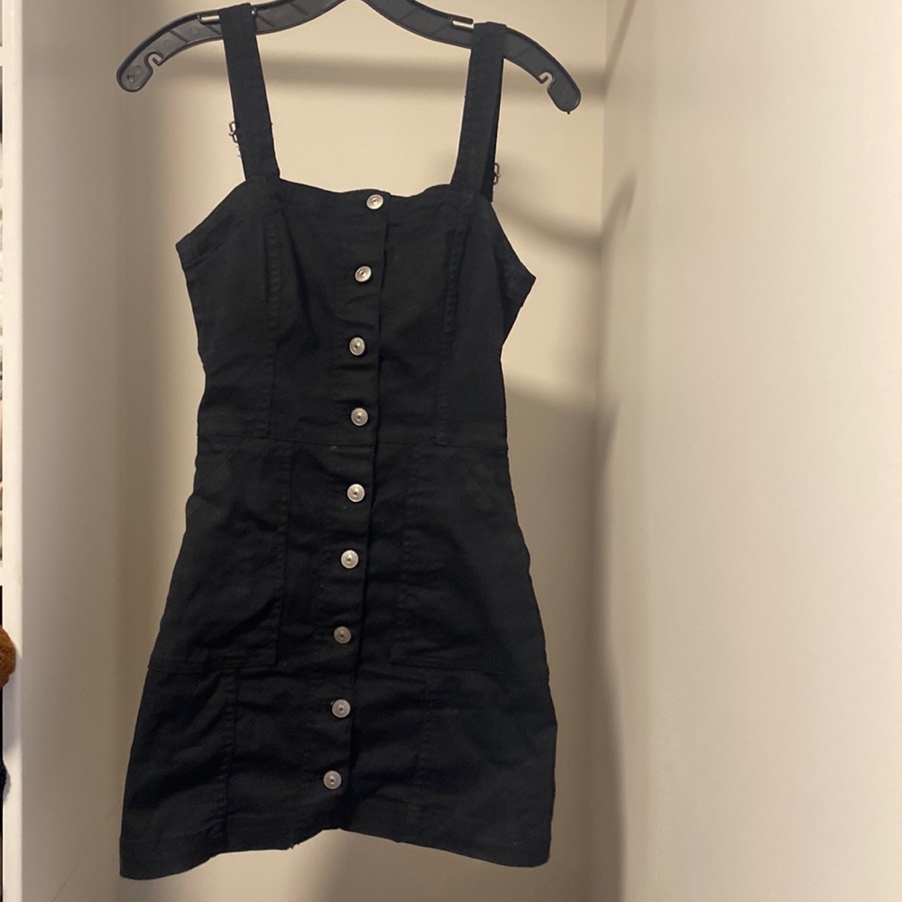 Black button down dress